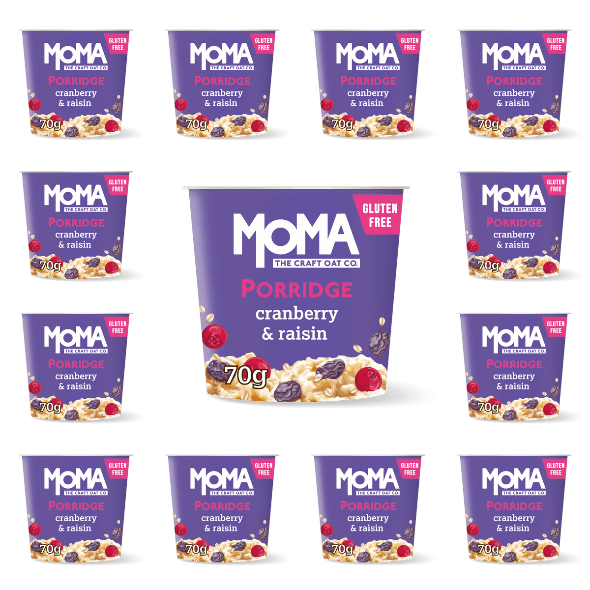 Gluten Free Cranberry & Raisin Porridge Pots MOMA UK