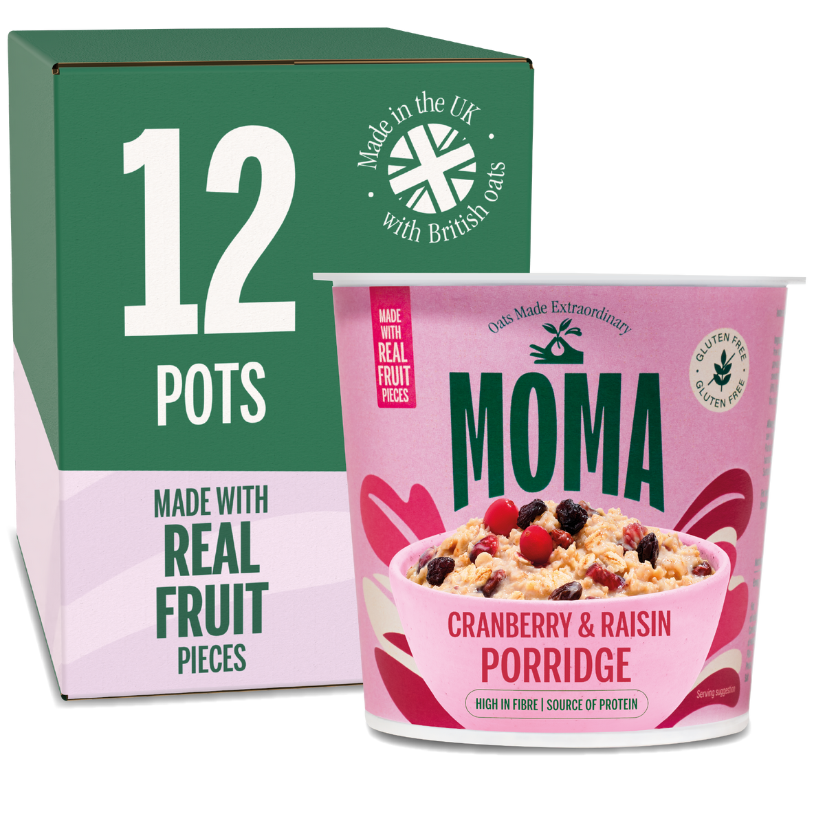 Cranberry and Raisin Instant Porridge Pots